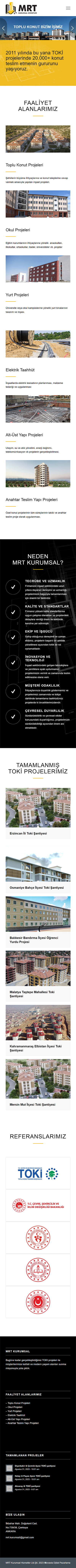 MRT Kurumsal web sitesinin mobil ekran görüntüsü